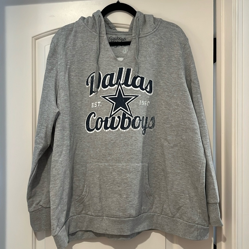 Dallas Cowboys Gray Vintage Look Hoodie Sweatshirt Size XXL 2 X